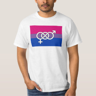 Camiseta Sinalizador de Símbolo de Orgulho Bissexual
