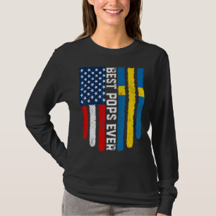 Camiseta Sinalizador de Suecia Americano Melhores Pop De To