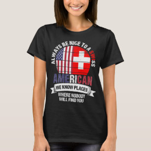 Camiseta Sinalizador de Suiça da Suíça American know Pla