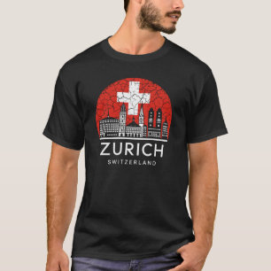 Camiseta Sinalizador de Suiça de Cidade Zurique