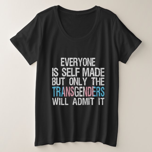 Camiseta Sinalizador de Transgênero LGBT Trans Autocriado F (Frente do Design)