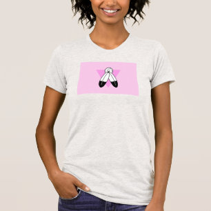 Camiseta Sinalizador de Triângulo Rosa com Dois Espírito