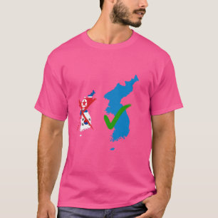 Camiseta Sinalizador de Unificação Coreano Engraçado, Unifi