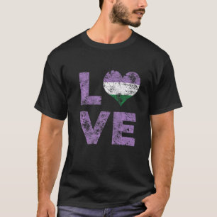 Camiseta Sinalizador de Vintage do Coração do Orgulho do Ge