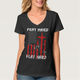 Camiseta Sinalizador de Vintage Duro de Reze Duro de Luta P