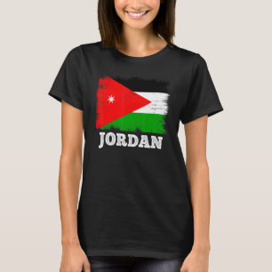 Camiseta Sinalizador de Vintage na Jordânia País Retro Sina