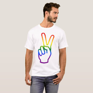 Camiseta Sinalizador de vitória Paz Sinalizador arco-íris
