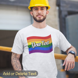 Camiseta Sinalizador do arco-íris Adicionar seu Orgulho gay
