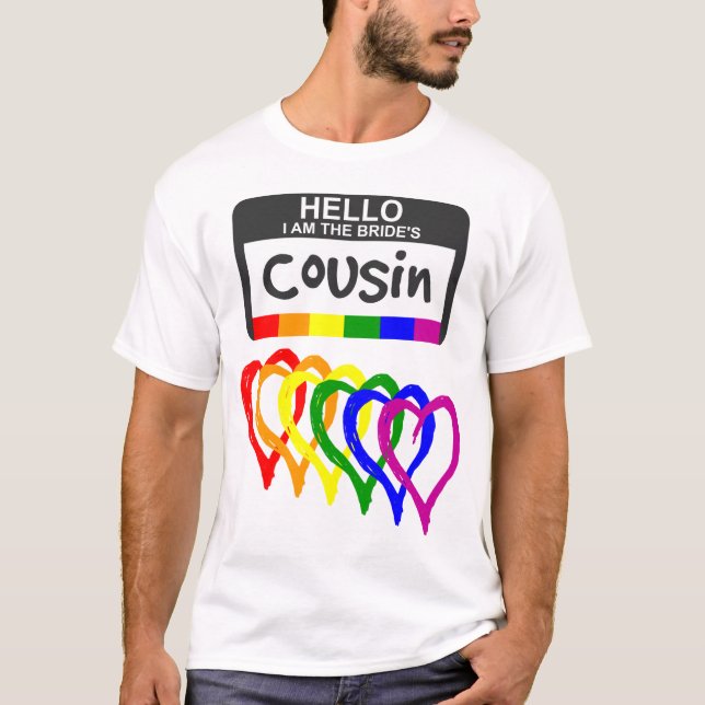 Camiseta Sinalizador do Arco-Íris Corta Crachá Nome Primo (Frente)