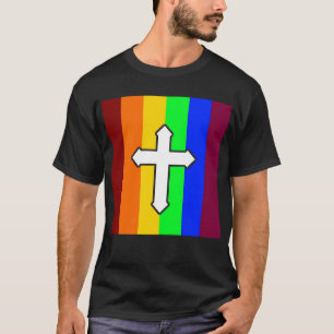 Camiseta Sinalizador do arco-íris - Cruz
