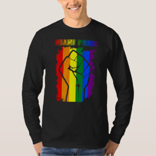 Camiseta Sinalizador Do Arco-Íris Lgbt De Miami Mês Lgbtq P