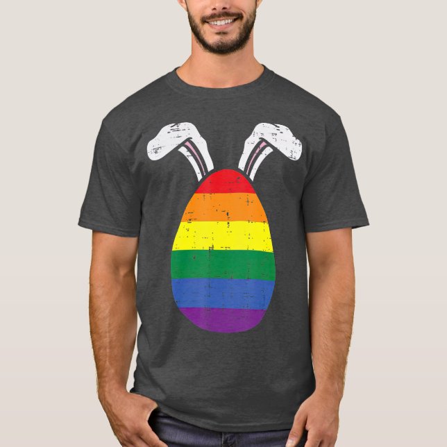 Camiseta Sinalizador do arco-íris Orgulho gay Páscoa de coe (Frente)