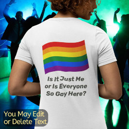 Camiseta Sinalizador do arco-íris Texto personalizado LGBT 