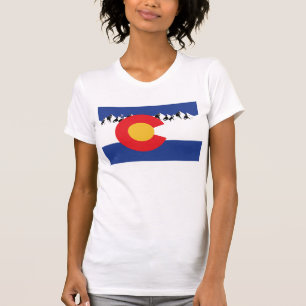 Camiseta Sinalizador do Colorado e Montanhas