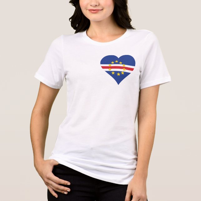 Camiseta Sinalizador do Coração de Amor Cabo Verde (Frente)