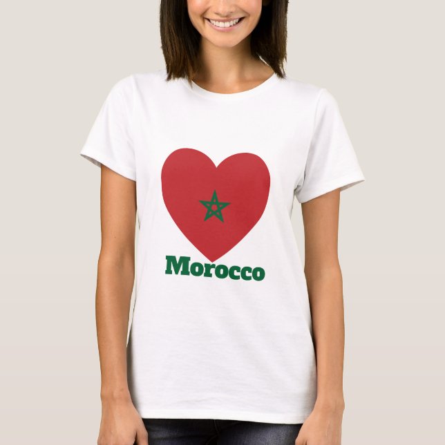 Camiseta Sinalizador do Coração de Marrocos (Frente)