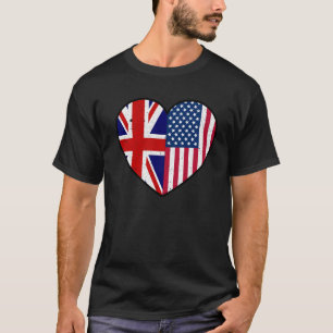 Camiseta Sinalizador do Coração do Reino Unido da América