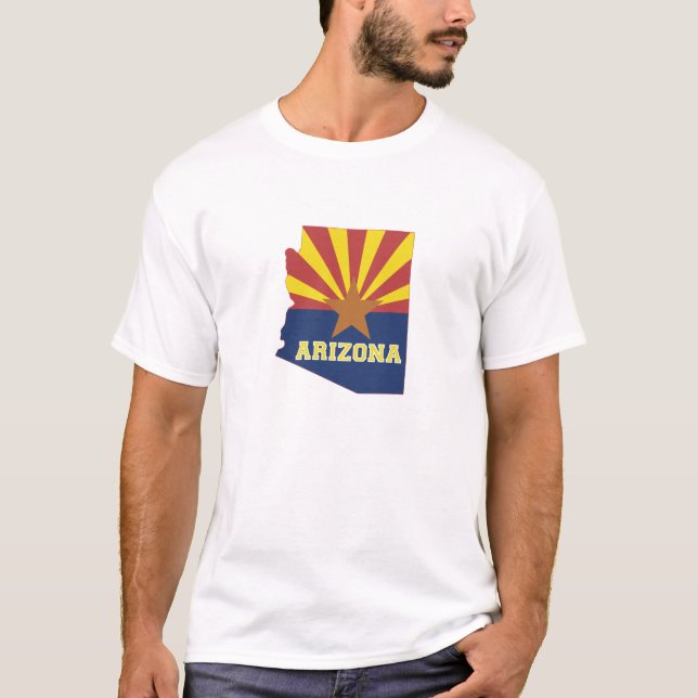 Camiseta Sinalizador do Estado Arizonan do Mapa de Contorno (Frente)