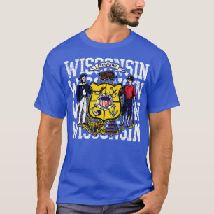 Camiseta Sinalizador do Estado de Wisconsin Retrospecto