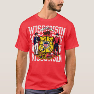 Camiseta Sinalizador do Estado de Wisconsin Retrospecto