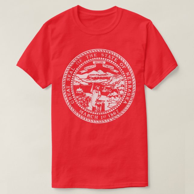 Camiseta Sinalizador do Estado do Nebraska - Afastado (Frente do Design)