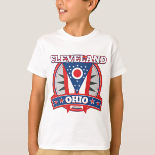 Camiseta Sinalizador do Estado Patriótico Azul Azul Vermelh