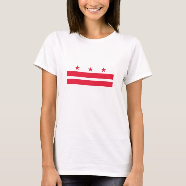 Camiseta Sinalizador do Estado Washington DC (Frente)
