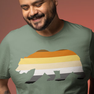 Camiseta Sinalizador do gay Bear Castanho LGBT