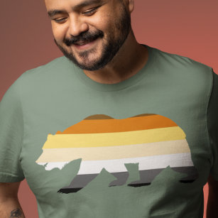 Camiseta Sinalizador do gay Bear Castanho LGBT