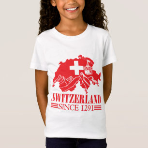 Camiseta Sinalizador do Mapa de suiças Desde Montanhas 1291