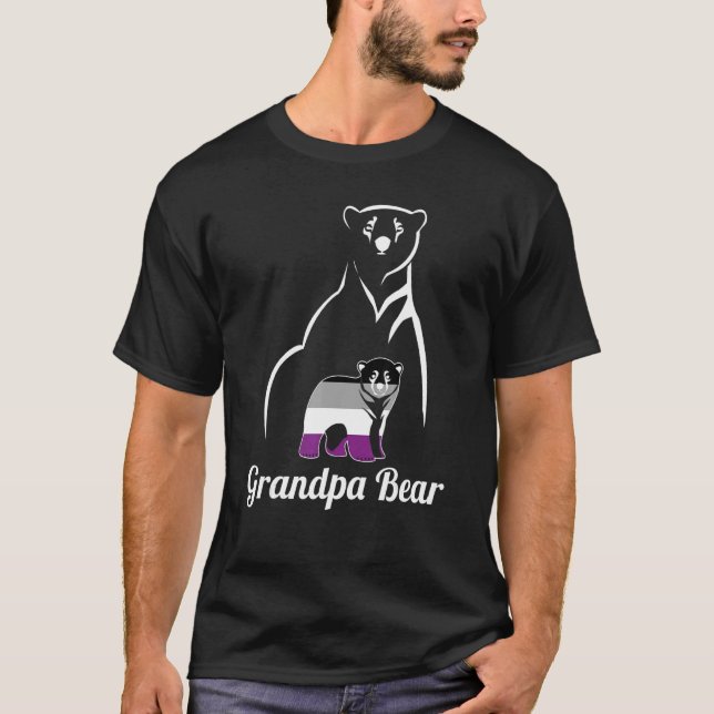Camiseta Sinalizador do Orgulho Ace do Urso do Avô Asexual  (Frente)