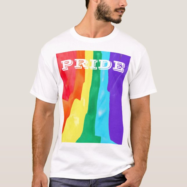 Camiseta Sinalizador do Orgulho Arco-Íris do PixDezines LGB (Frente)
