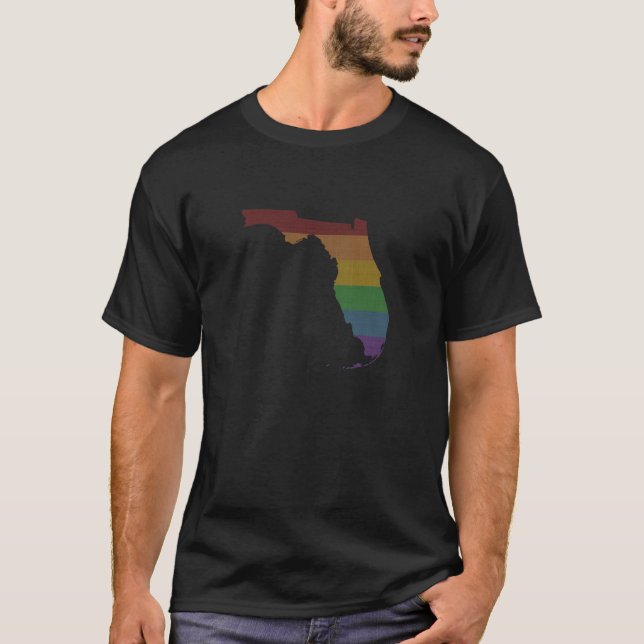 Camiseta Sinalizador do Orgulho de Fundo do Arco-Íris model (Frente)