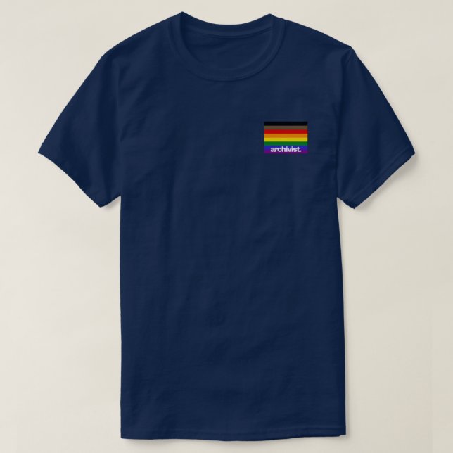 Camiseta Sinalizador do Orgulho de Progresso do Arquivista  (Frente do Design)