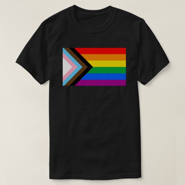 Camiseta Sinalizador do Orgulho de Progresso LGBTQ+ (Frente do Design)