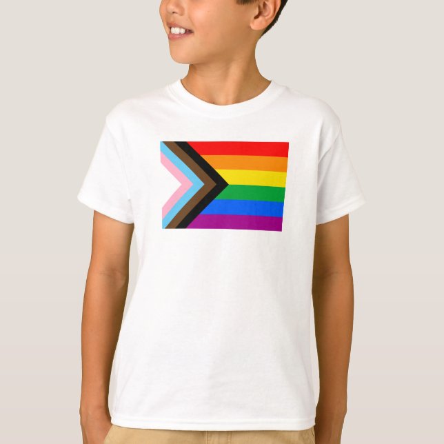 Camiseta Sinalizador do Orgulho de Progresso LGBTQ+ (Frente)