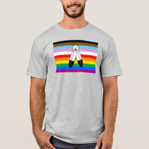 Camiseta Sinalizador do Orgulho de Progresso LGBTQ+ com Doi