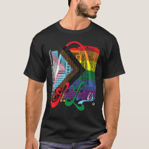 Camiseta Sinalizador do Orgulho de Progresso Quadrado da ru