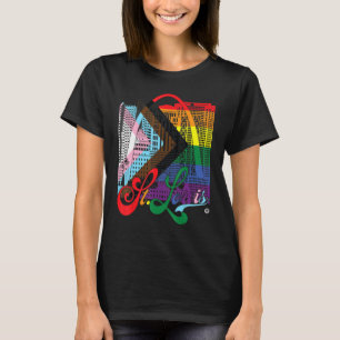 Camiseta Sinalizador do Orgulho de Progresso Quadrado da ru
