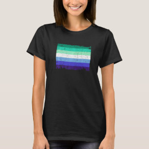 Camiseta Sinalizador do Orgulho Gay de Homens da Lgbt Retro