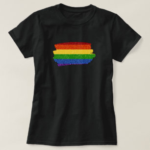 Camiseta Sinalizador do Orgulho LGBT Arco-Íris Escrivável