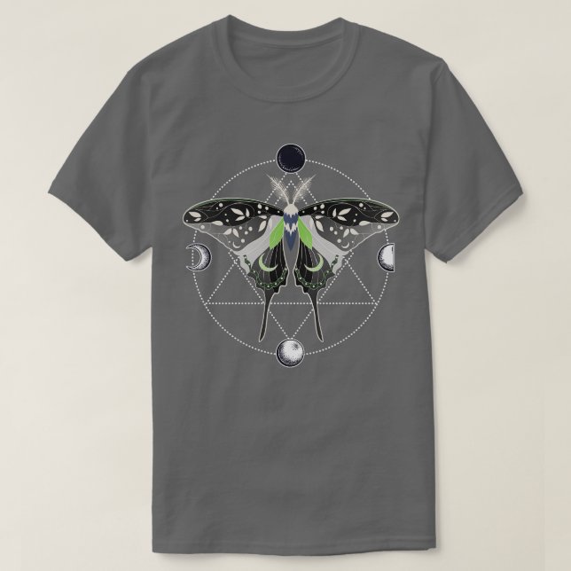 Camiseta Sinalizador do Orgulho LGBT Celestial da Agender L (Frente do Design)