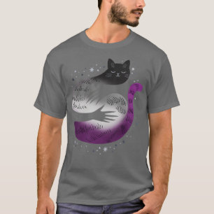 Camiseta Sinalizador do Orgulho LGBT de Abraço de Gato Asex