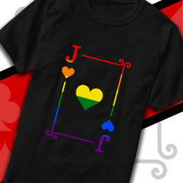 Camiseta Sinalizador do Orgulho LGBTQ Jogando Cartões Cartõ