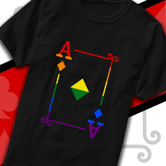 Camiseta Sinalizador do Orgulho LGBTQ Jogando Cartões Ouros