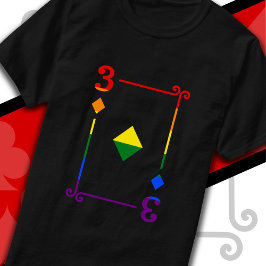 Camiseta Sinalizador do Orgulho LGBTQ Jogando Cartões Três 