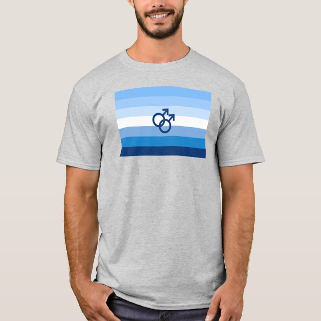Camiseta Sinalizador do Orgulho Maleável do Gay MLM (Frente)