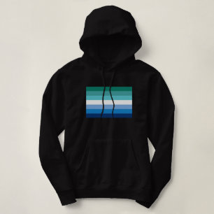 Camiseta Sinalizador do Orgulho Masculino Gay (Azure)