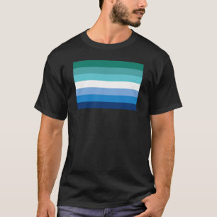 Camiseta Sinalizador do Orgulho Masculino Gay (Azure)