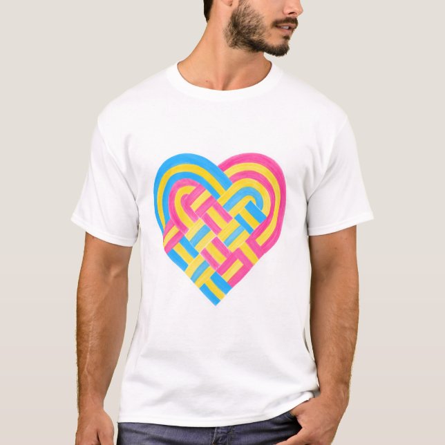 Camiseta Sinalizador do Orgulho Pan-Transformado Pansexual  (Frente)